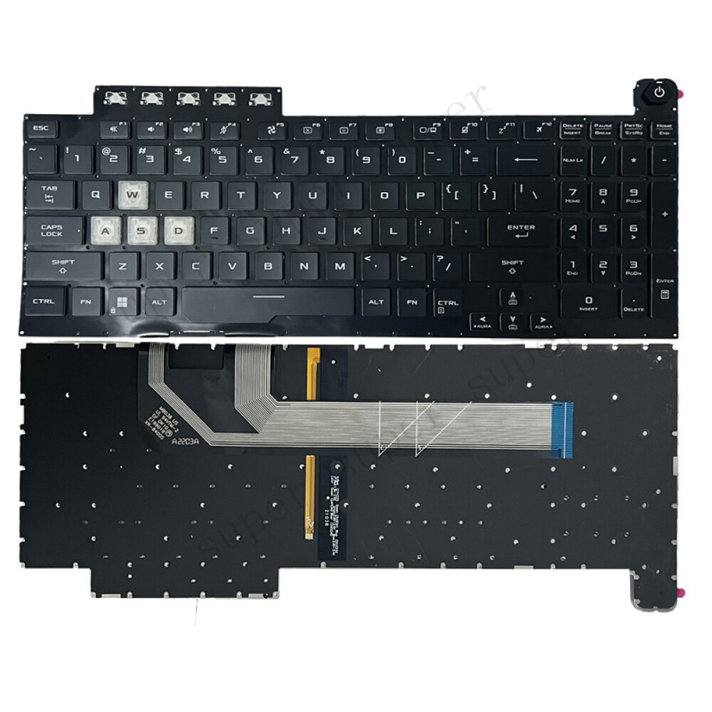 Gaming Keyboard Asus - S++ Schwarze US-Tastatur mit Hintergrundbeleuchtung für