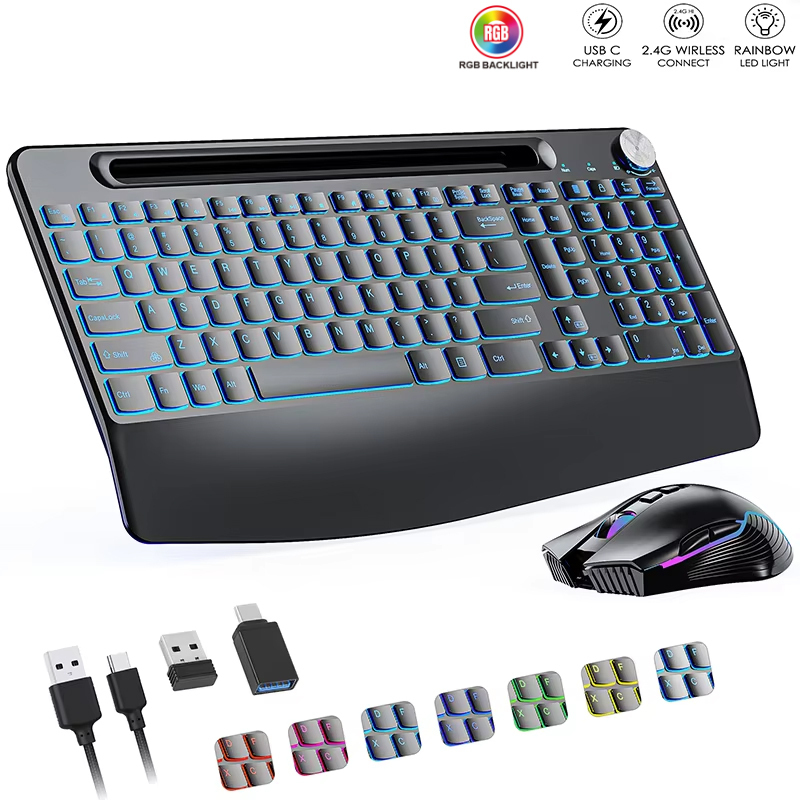 Gaming Keyboard And Mouse Set - 2,4 G & Typ-C kabellose Tastatur-Maus-Kombination