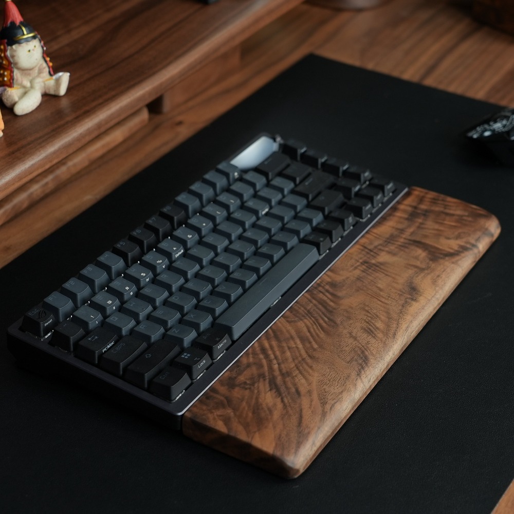 Wrist Rest Wood - Massive nordamerikanische Schwarznuss-Tastatur-Handballenauflage aus Holz, anpassbare