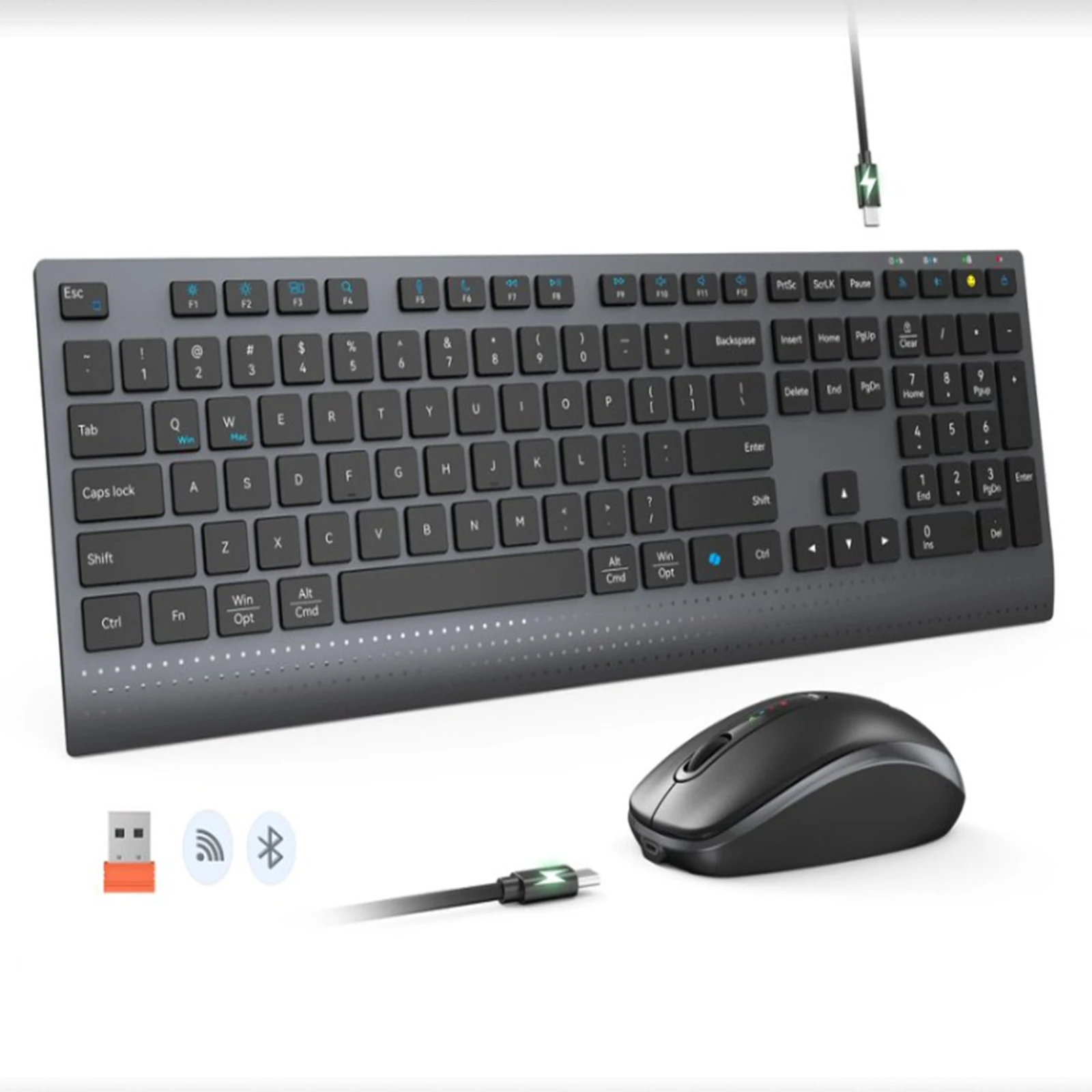 Gaming Keyboard And Mouse Set - 2,4 G Bluetooth Dual-Mode Wireless Tastatur