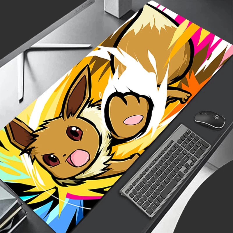 Gaming Keyboard En Mouse - P-Pokemon Eevee Anime Gaming-Mauspad, erweiterte rutschfeste