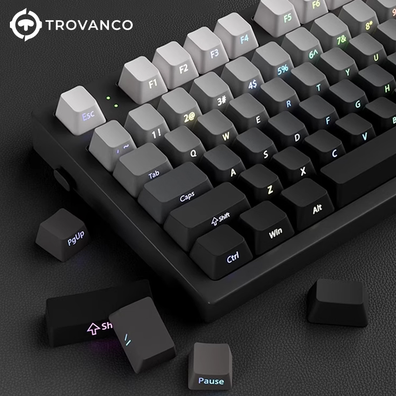 Gaming Keyboard Typewriter - 130 Tasten Farbverlauf-Tastenkappen Seitlich Bedruckte PBT