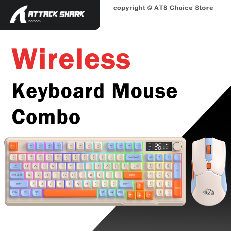 Gaming Keyboard And Mouse Set - FREEWOLF T96 Kabelloses Tastatur-Maus-Set, 96-Tasten RGB-Tastatur-Maus-Kombination,